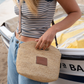 Leather Trimmed Raffia Mini
