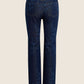 The Valentina Super High Rise Straight Magnolia by Favorite Daughter, flat lay back
