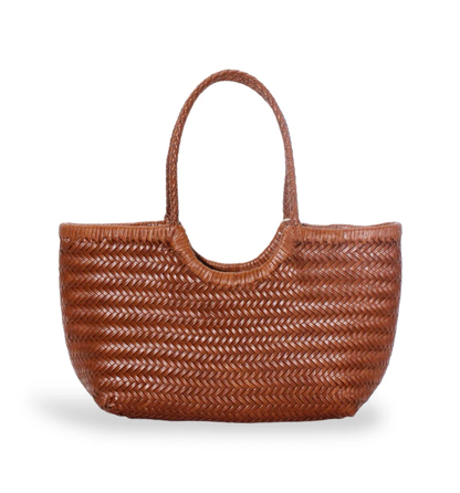 Handwoven Woven Leather Tote Bag