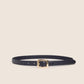 The Elle Belt Black by Favorite Daughter, black leather with antique brass buckle