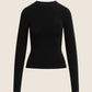 The Heritage Long Sleeve Black by Favorite Daughter, flat lay front